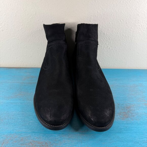 Paul Green Black Suede Heeled Side Zip Booties Sz 6 - US 8.5 - Picture 3 of 9